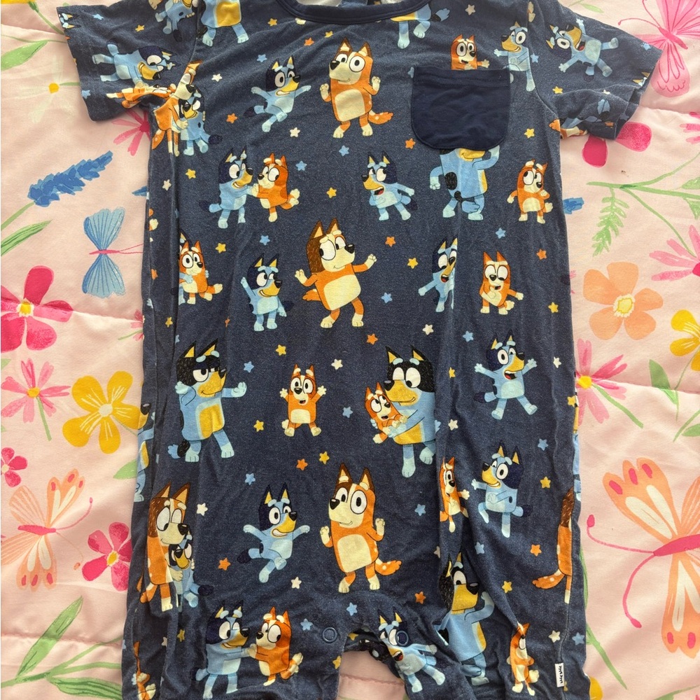 Little Sleepies Blue and Orange Kids Bodysuit